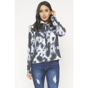 Charcoal White Tie Dye Hoodie